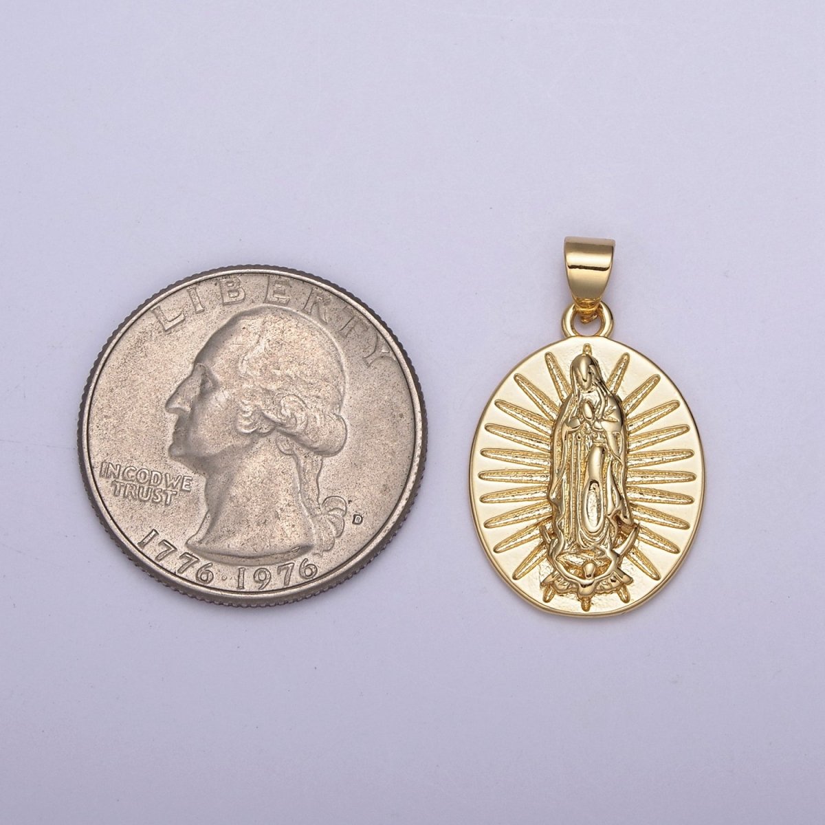Our Lady Guadalupe Pendant Virgin Mary Charm for Religious Jewelry Making Supply H-517