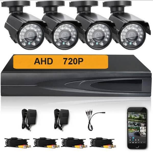 Système de sécurité domestique AHD extérieur 4 caméras et DVR