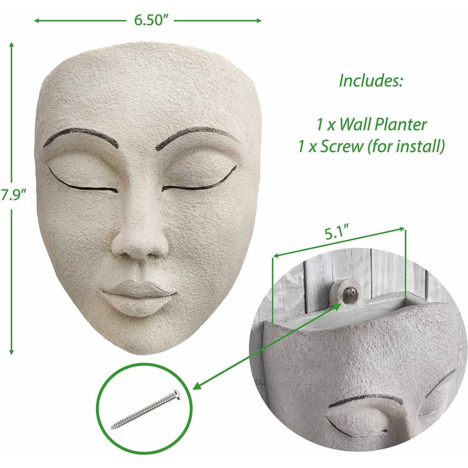 Outdoor Face Planter with Drainage for Cute Plants