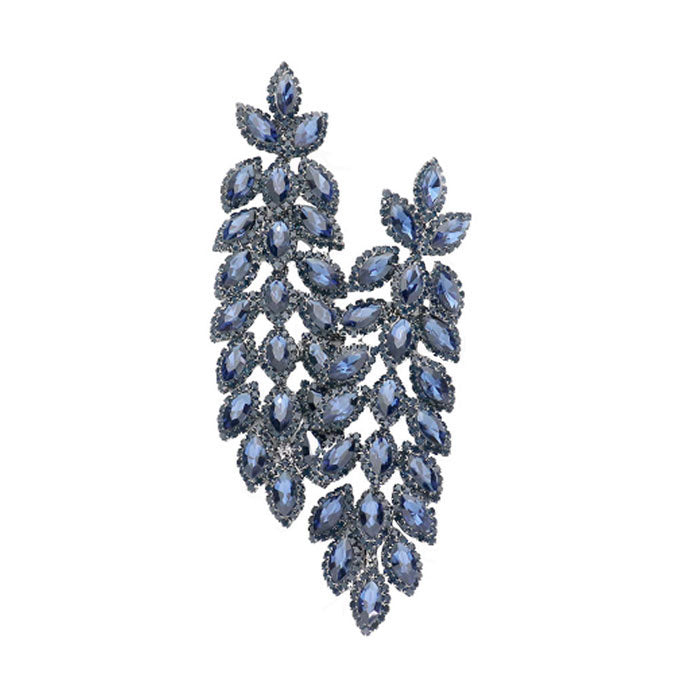 Oversized Crystal Rhinestone Marquise Evening Earrings