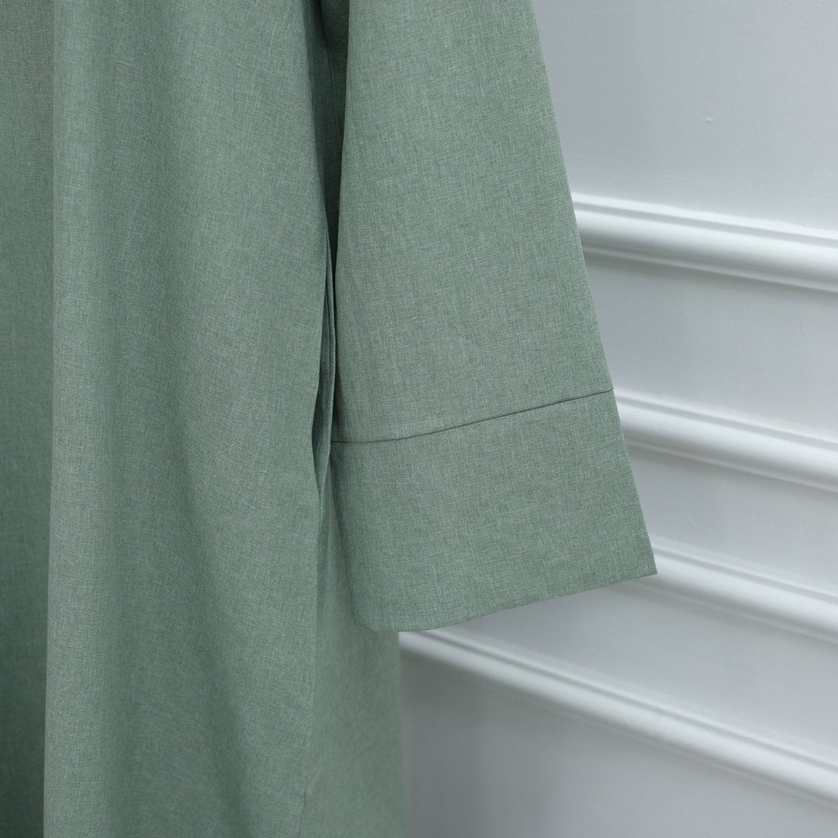 Oversized V-Neck Abaya with Pockets | Solid Color Maxi Dress with Wide Cuffs(MA331)