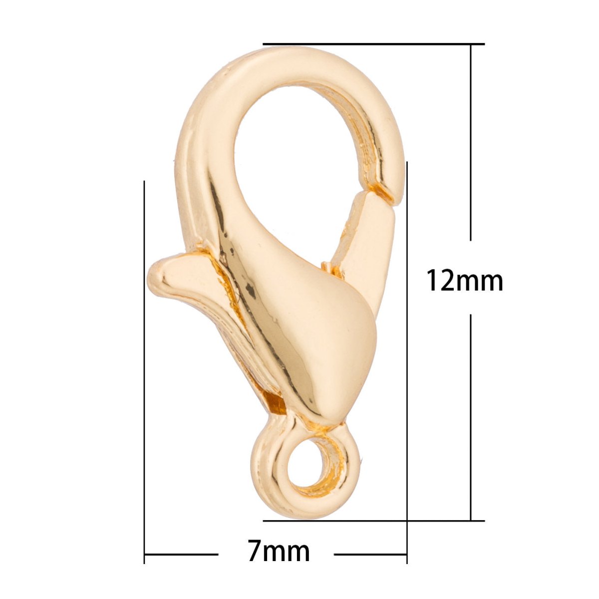 24K Gold Filled 12mm x 7mm Lobster Clasps Closure Supply | K-117 K-241
