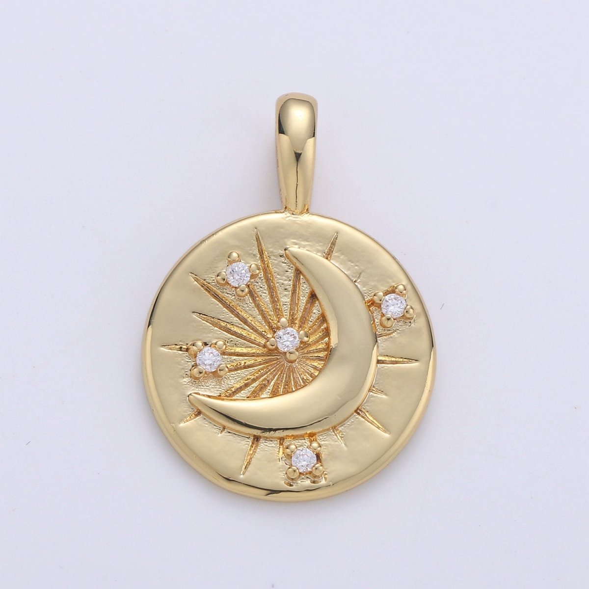 Overstock Blowout Celestial Jewelry Gold Crescent Moon Charm Jewelry Making Supply 24K Gold Filled Findings I-648