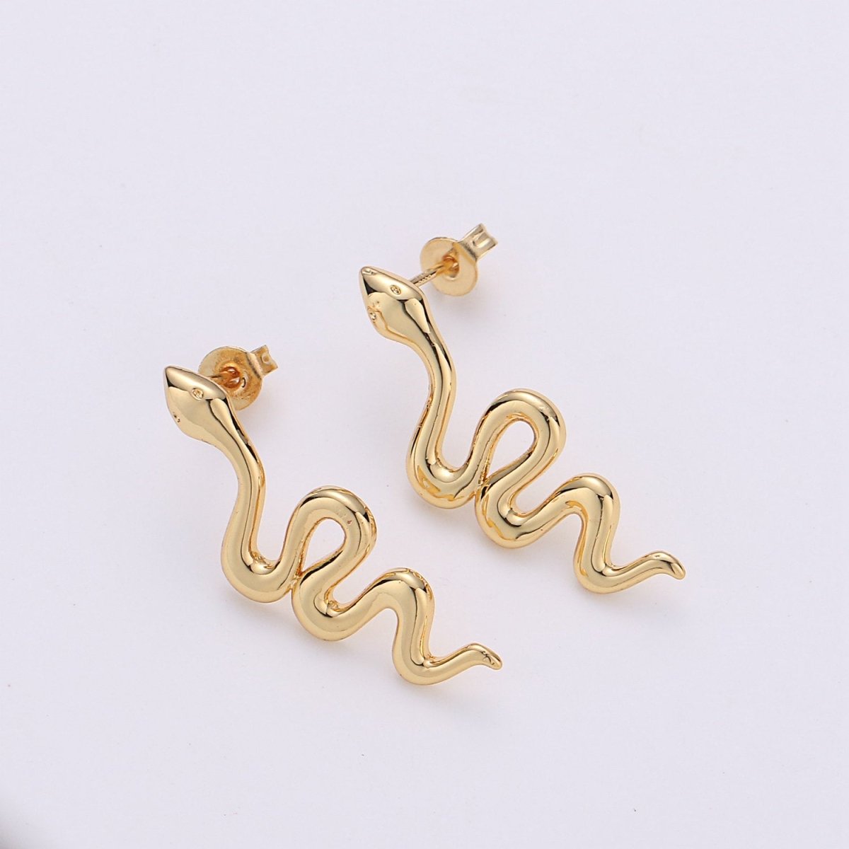 Overstock Gold Snake earrings, snake stud earrings, dainty earrings, Serpent earrings, delicate studs, gold earrings, minimalist earring K-542