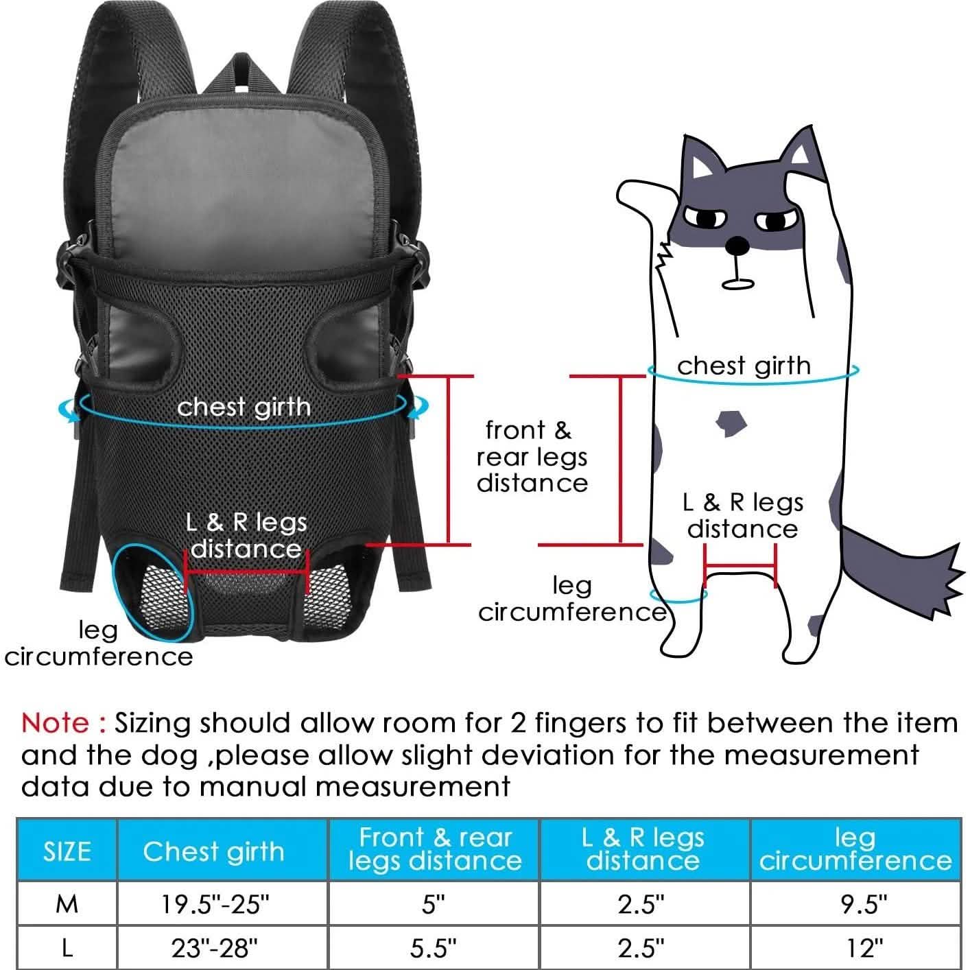 Porte-chien avant Ownpets avec pattes extérieures