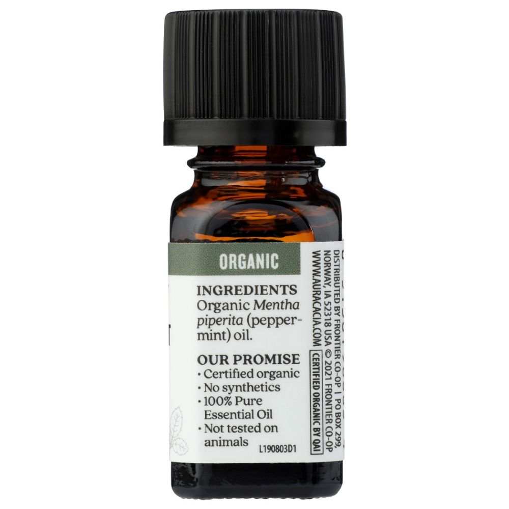 AURA CACIA: Organic Peppermint Essential Oil, 0.25 oz