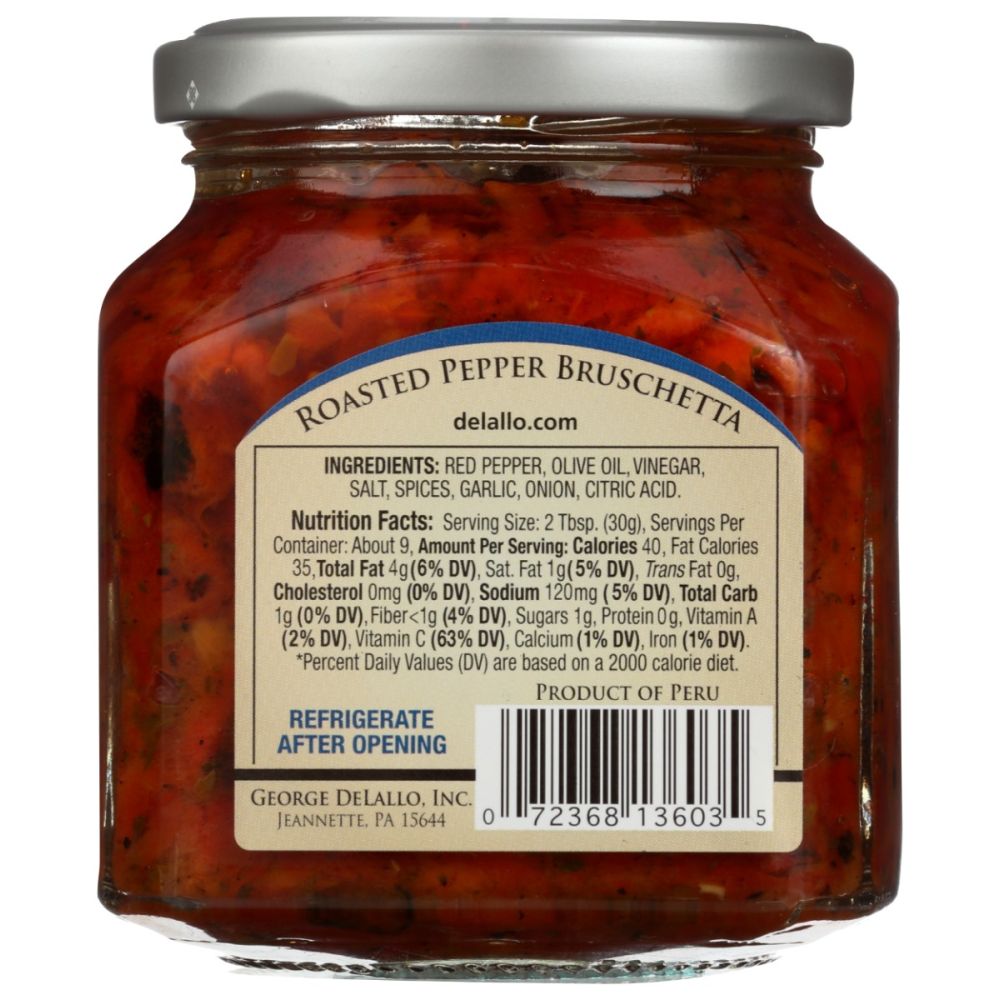 DELALLO: Roasted Pepper Bruschetta, 10 oz