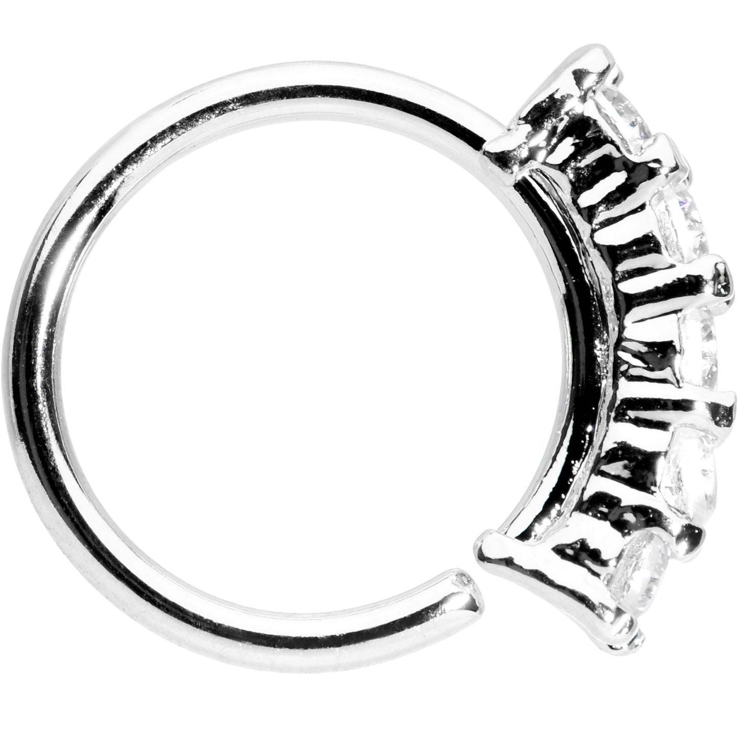 18G 5/16 Clear CZ Quintet Seamless Circular Ring
