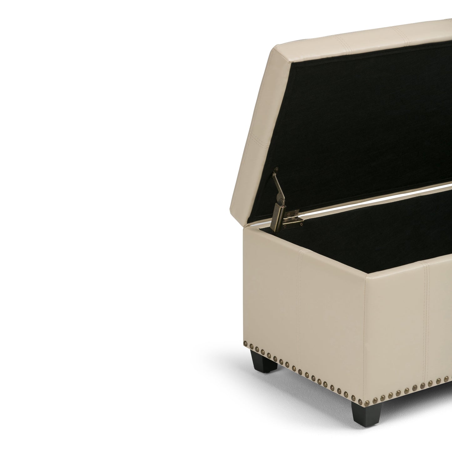 Amelia 33 Inch Wide Storage Ottoman Bench in Satin
