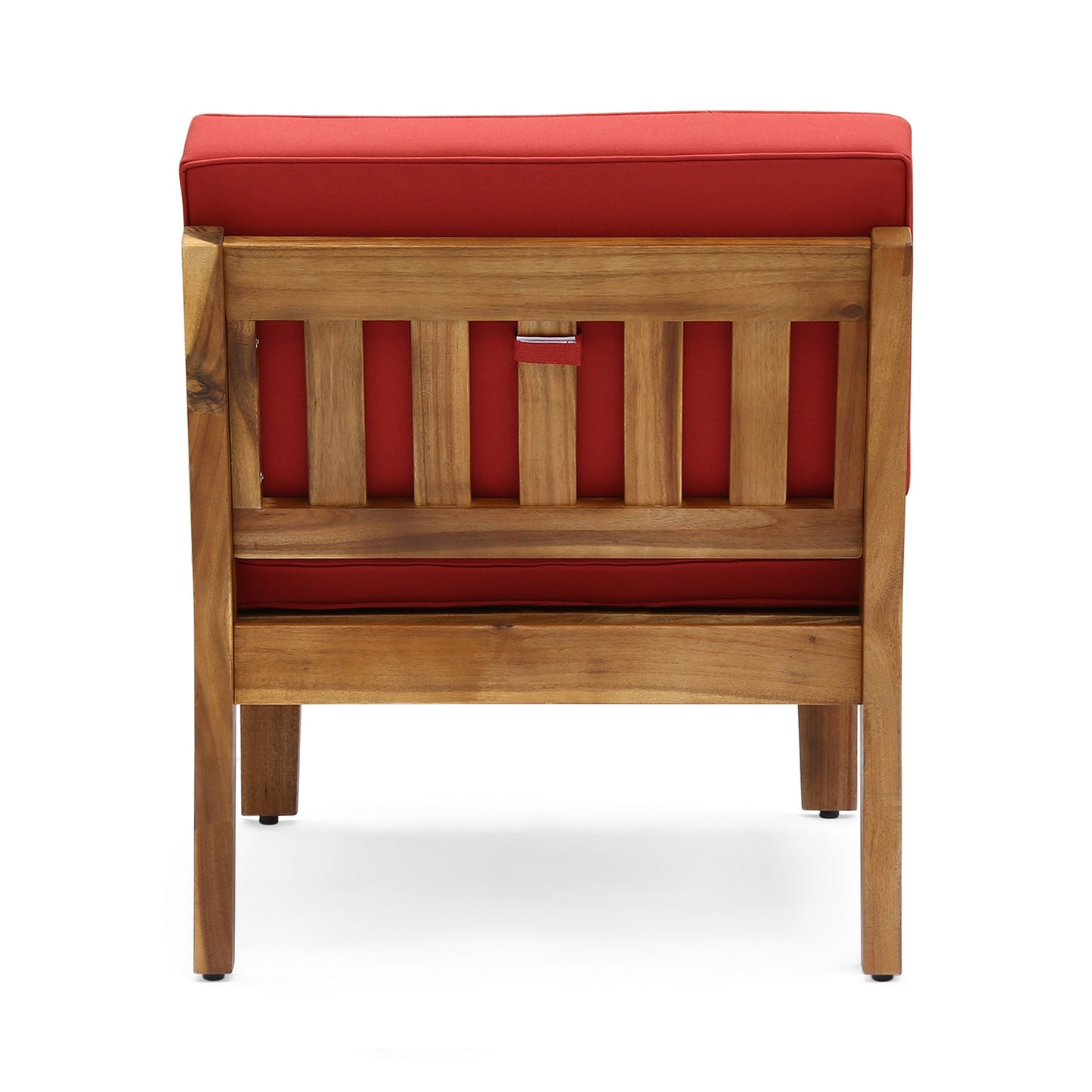 Grenada 8 Seater Acacia Wood Sectional Sofa Set, Teak+Red