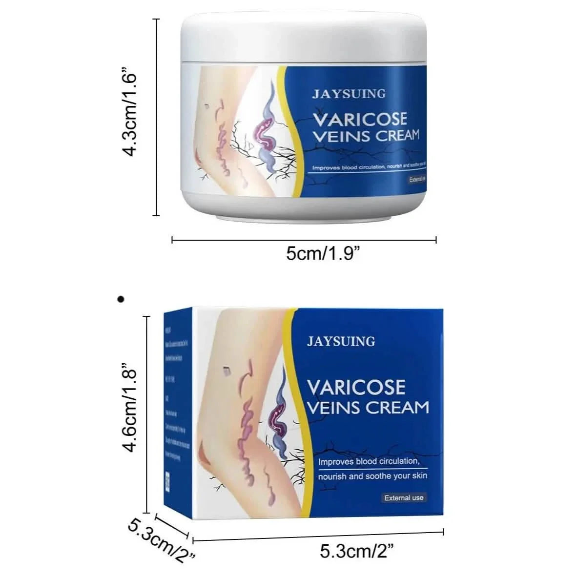 Soulagement de la douleur Jambes Veines Araignées Vascularite Favorise la circulation Métabolisme doux 30g Exfoliation