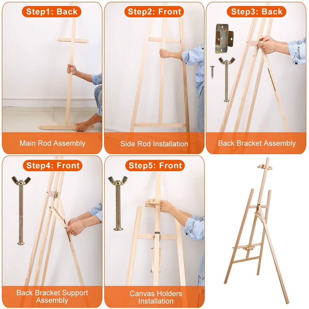 Painting Easel Stand Wooden Inclinable A Frame Tripod