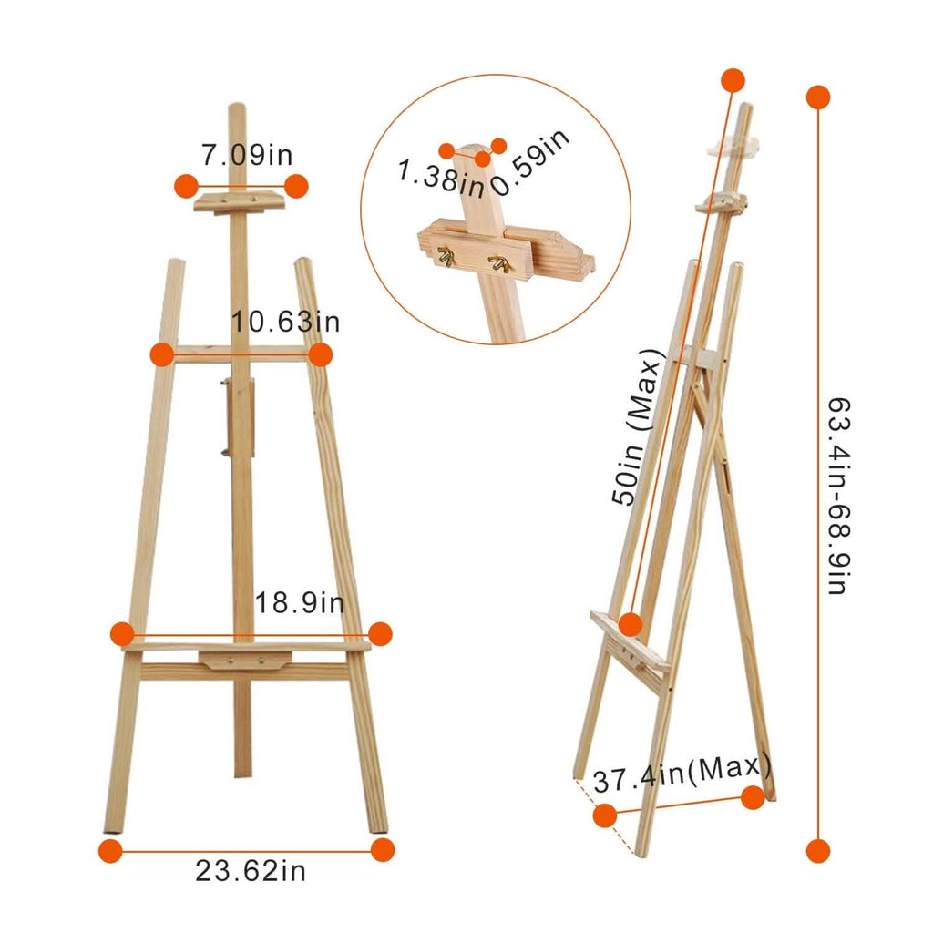 Painting Easel Stand Wooden Inclinable A Frame Tripod