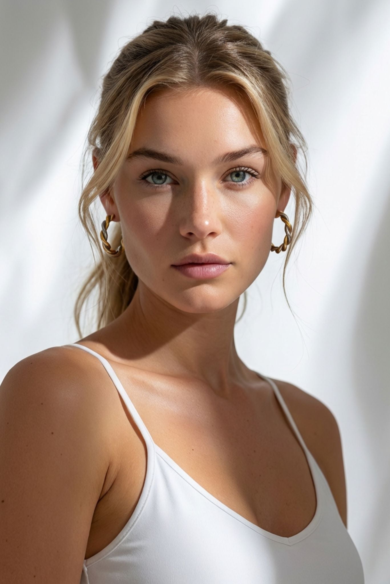 Paloma Waterproof Two-Tone Chunky Rope Hoop Earring