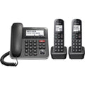 Système téléphonique extensible filaire/sans fil Panasonic avec répondeur et blocage d'appel à touche unique – 2 combinés (reconditionné)
