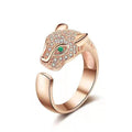 Panther Ring Metal Leopard Rings Cubic Zirconia