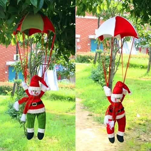 Ornement de Père Noël bonhomme de neige en parachute