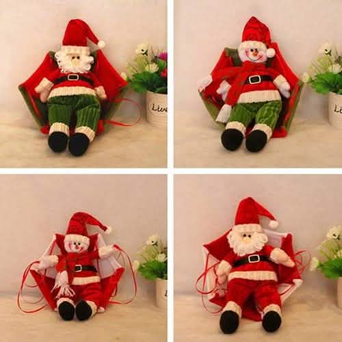 Ornement de Père Noël bonhomme de neige en parachute