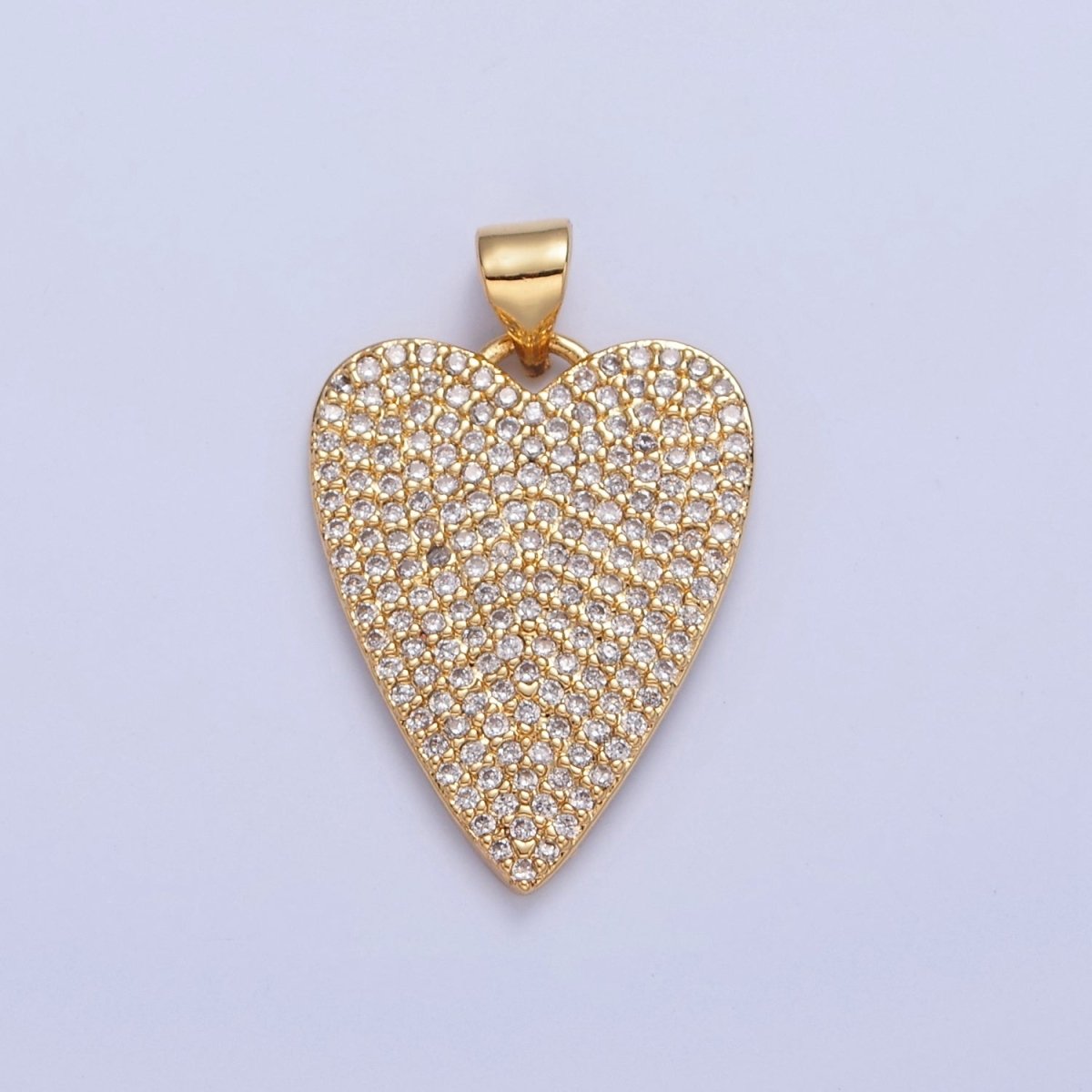 Pave Heart Pendant 14k Gold Filled Love Charm I-334