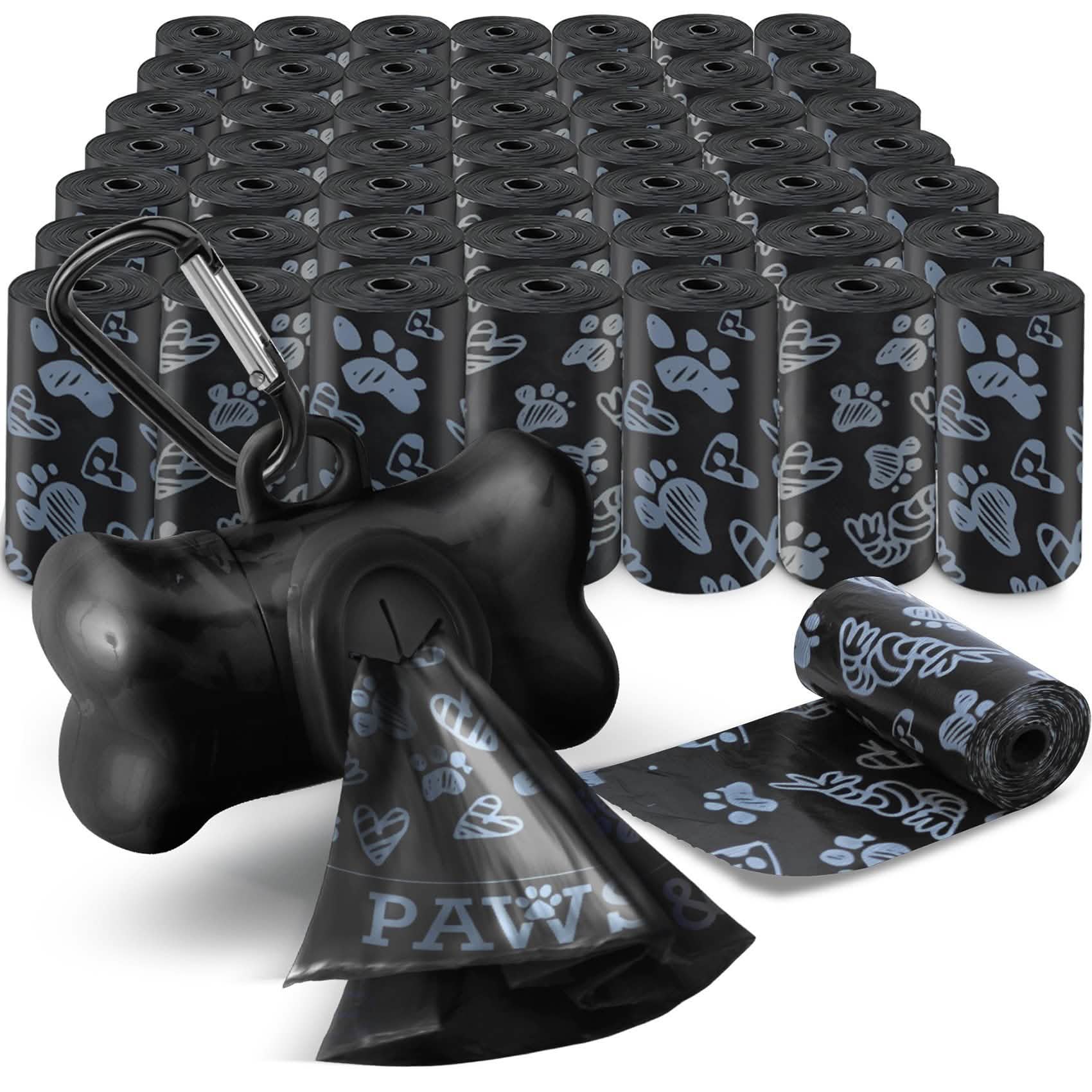 Sacs ramasse-crottes noirs Paws & Pals 1000 pour chien
