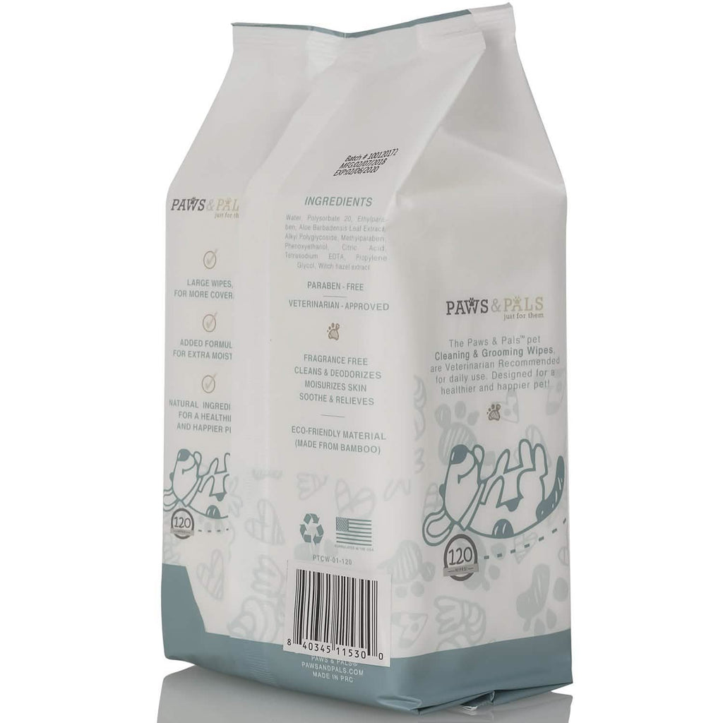 Lingettes nettoyantes et désodorisantes hypoallergéniques Paws & Pals