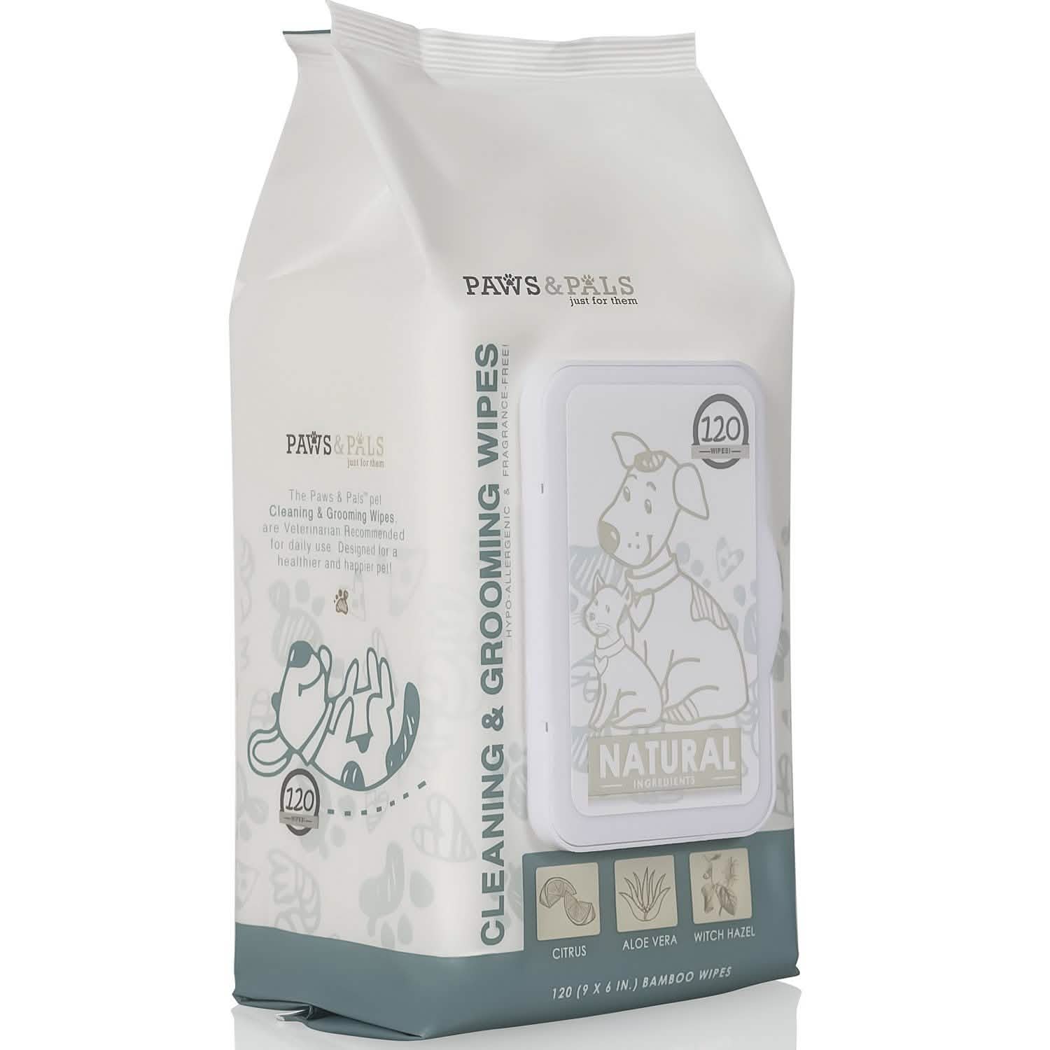 Lingettes nettoyantes et désodorisantes hypoallergéniques Paws & Pals
