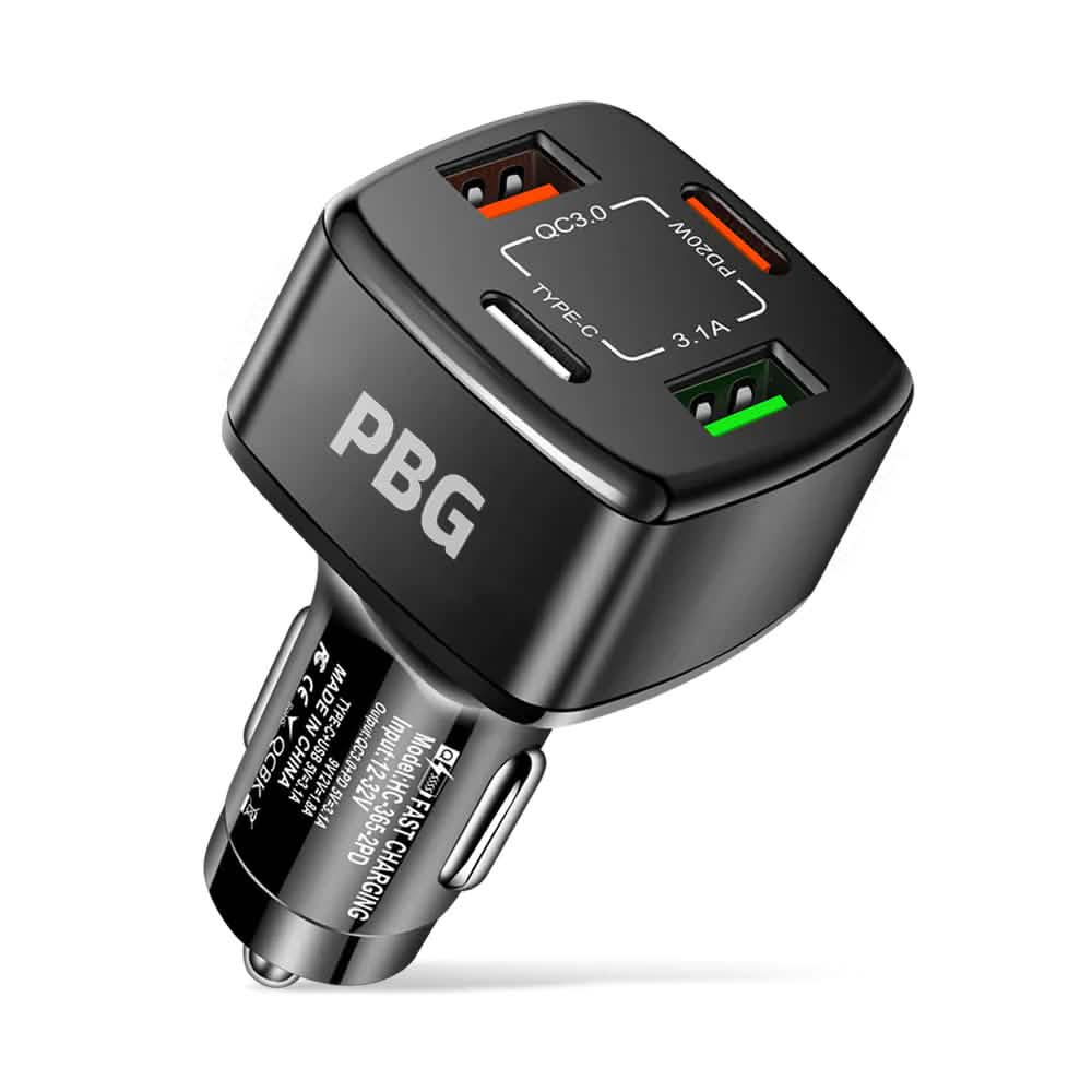 Chargeur de voiture PBG 4 ports - 2 ports PD et 2 ports USB