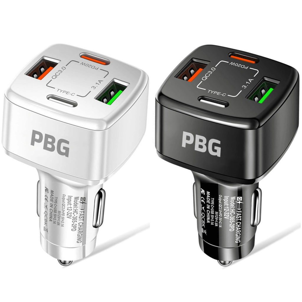 Chargeur de voiture PBG 4 ports - 2 ports PD et 2 ports USB