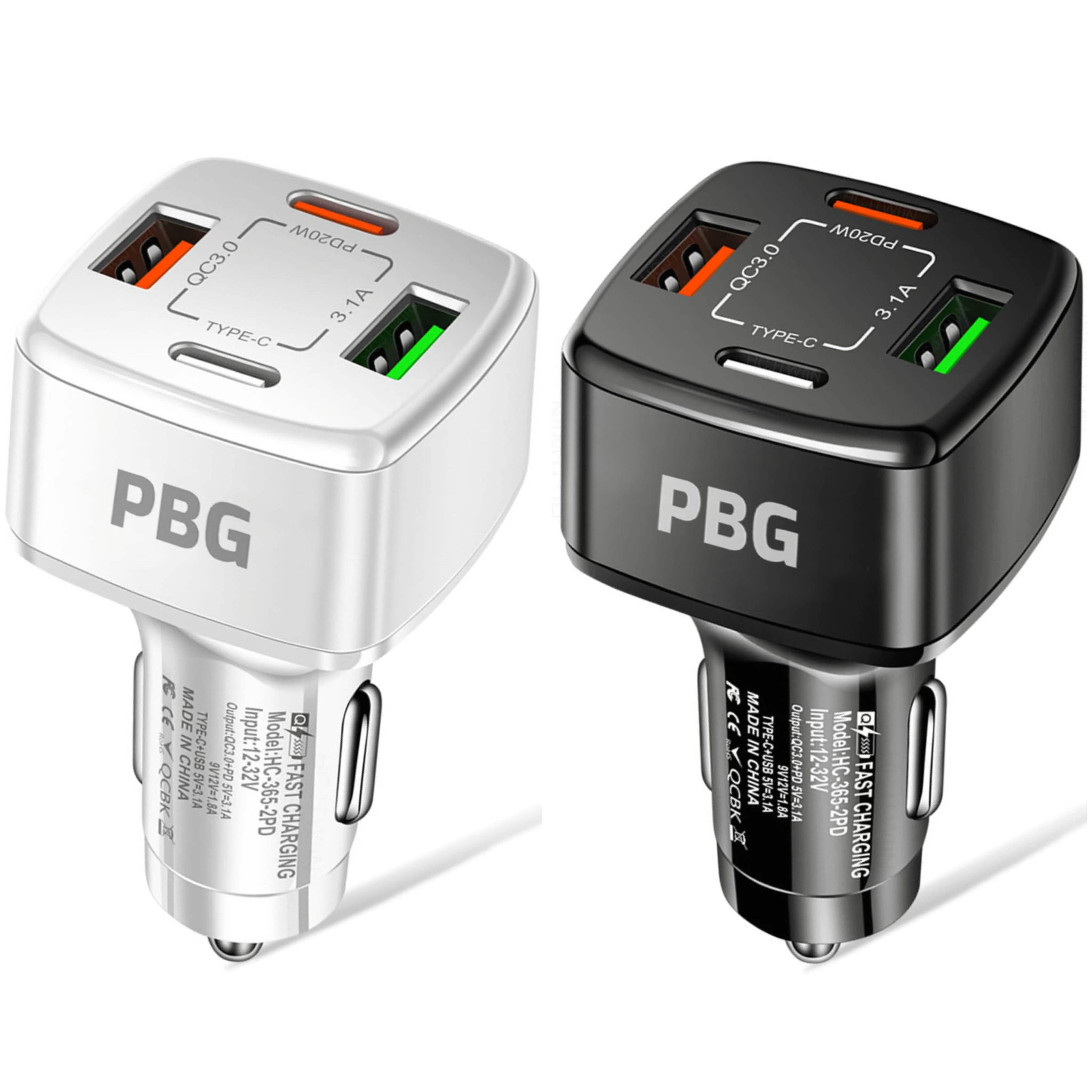Chargeur de voiture PBG 4 ports - 2 ports PD et 2 ports USB