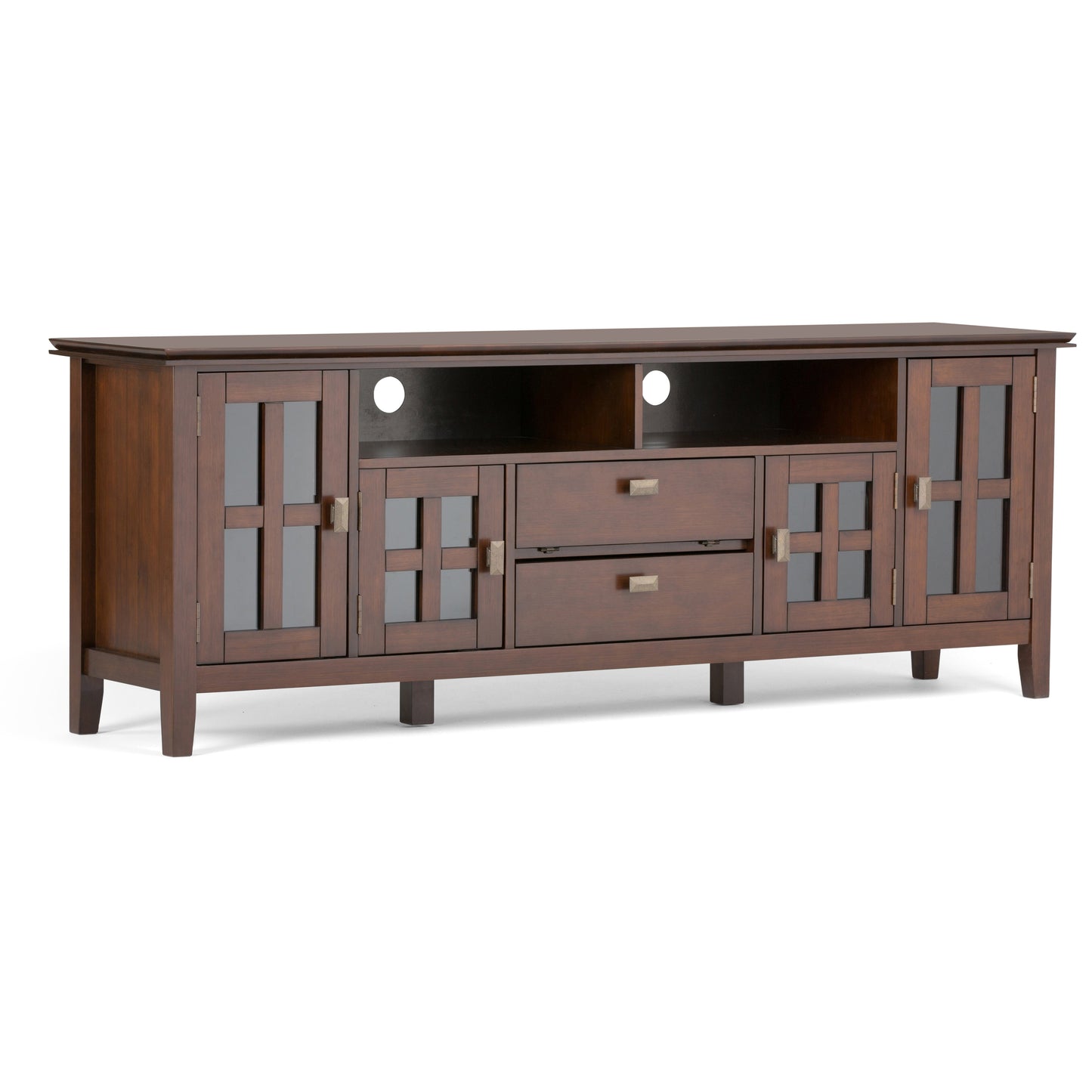 Artisan 72 Inch Wide Solid Wood TV Stand in Russet