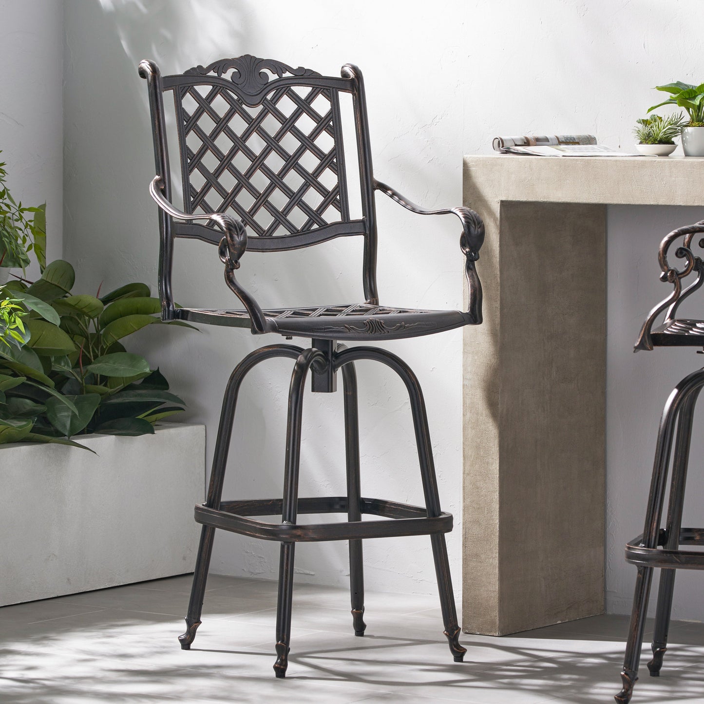 Cast Aluminum Bar Stool