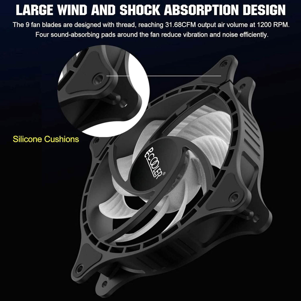 Ventilateurs de boîtier PCCOOLER 120MM, lot de 3 FX120 haute performance (Reconditionné)