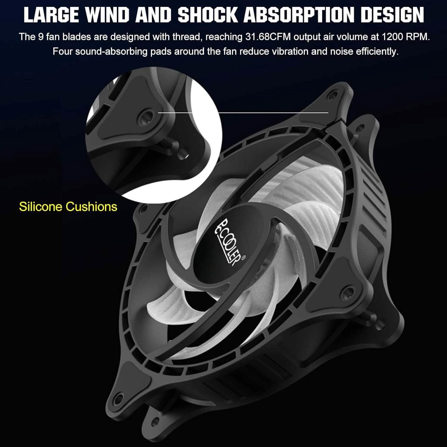 Ventilateurs de boîtier PCCOOLER 120MM, lot de 3 FX120 haute performance (Reconditionné)