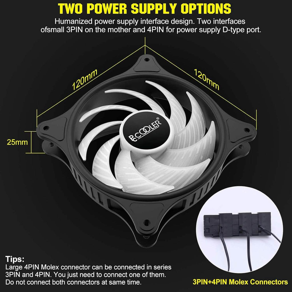 Ventilateurs de boîtier PCCOOLER 120MM, lot de 3 FX120 haute performance (Reconditionné)