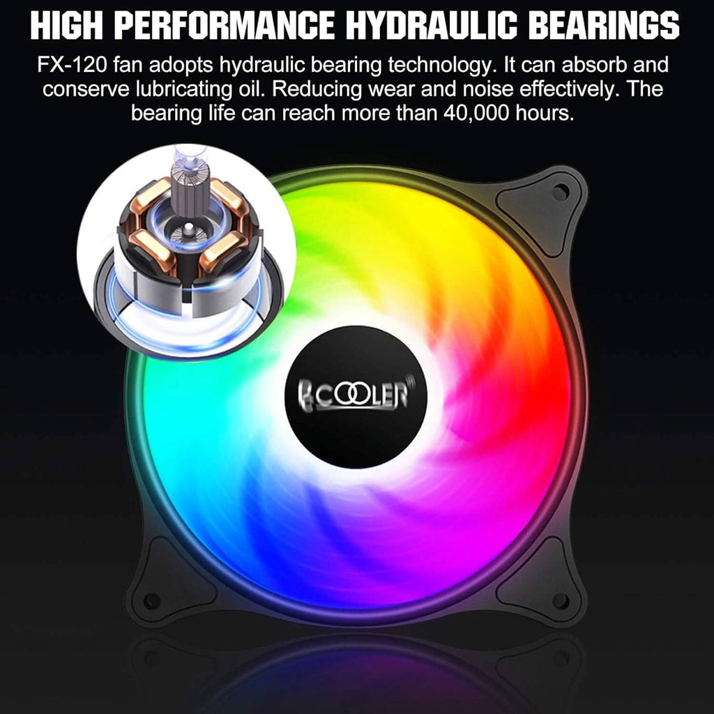 Ventilateurs de boîtier PCCOOLER 120MM, lot de 3 FX120 haute performance (Reconditionné)