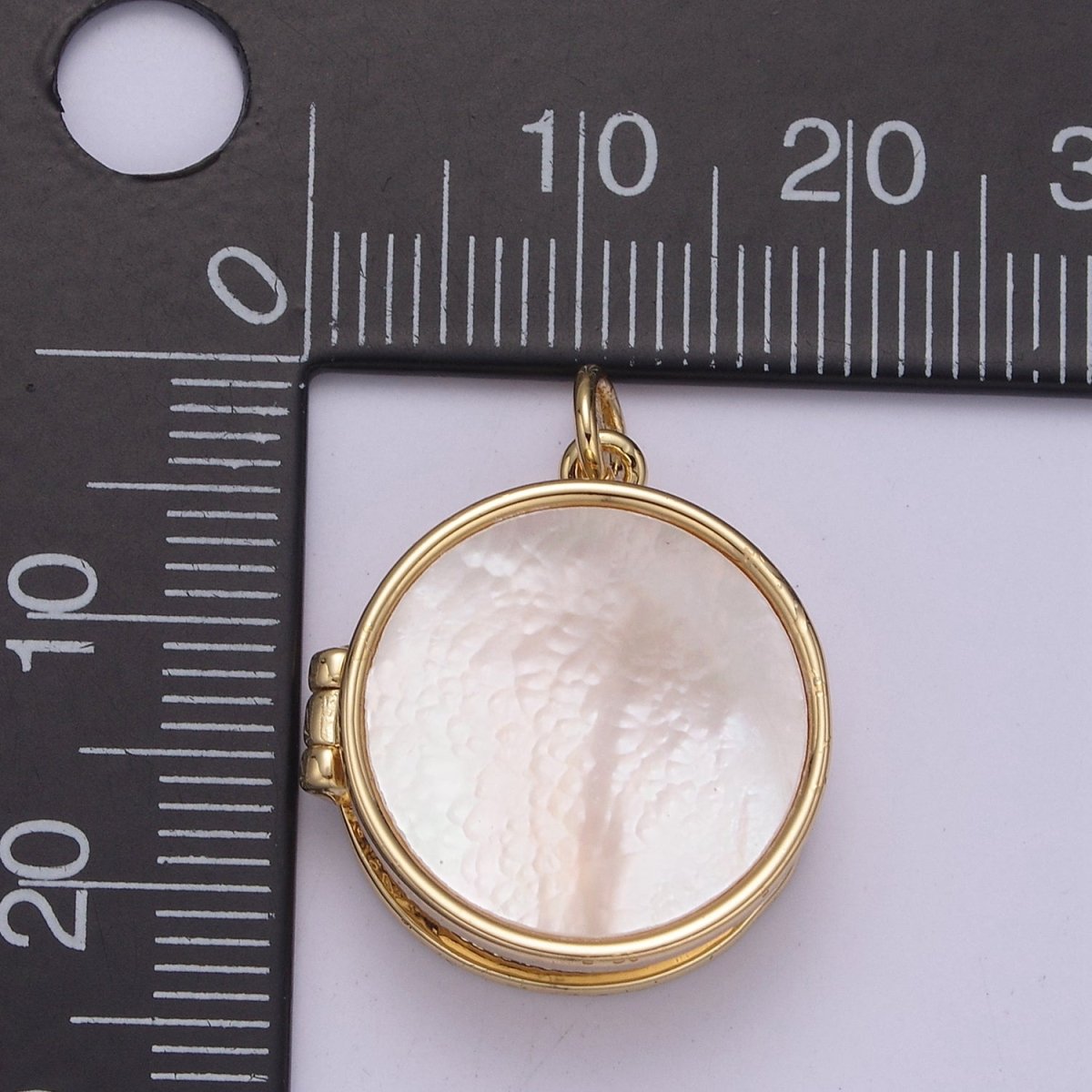 Pearl Locket Charm Necklace 14k Gold Filled Round Locket for Photo Necklace • Pearl Jewelry Supply W-192