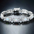 Peermont 18K White Gold Plated Fire Opal Butterfly Tennis Bracelet