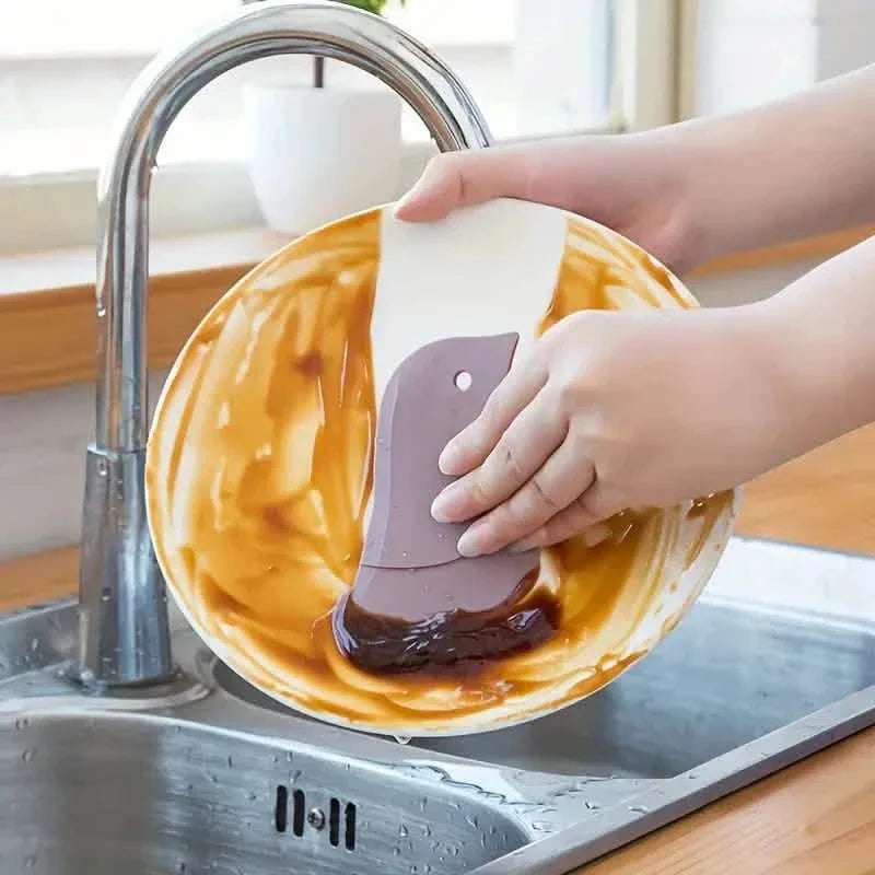 Penguin-shaped Soft Kitchen Stain Scraper Tool