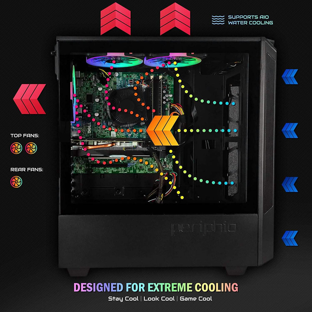 Periphio Ghoul Prebuilt Gaming PC Computer Tower 16GB RAM 120GB SSD + 500GB HDD (Refurbished)