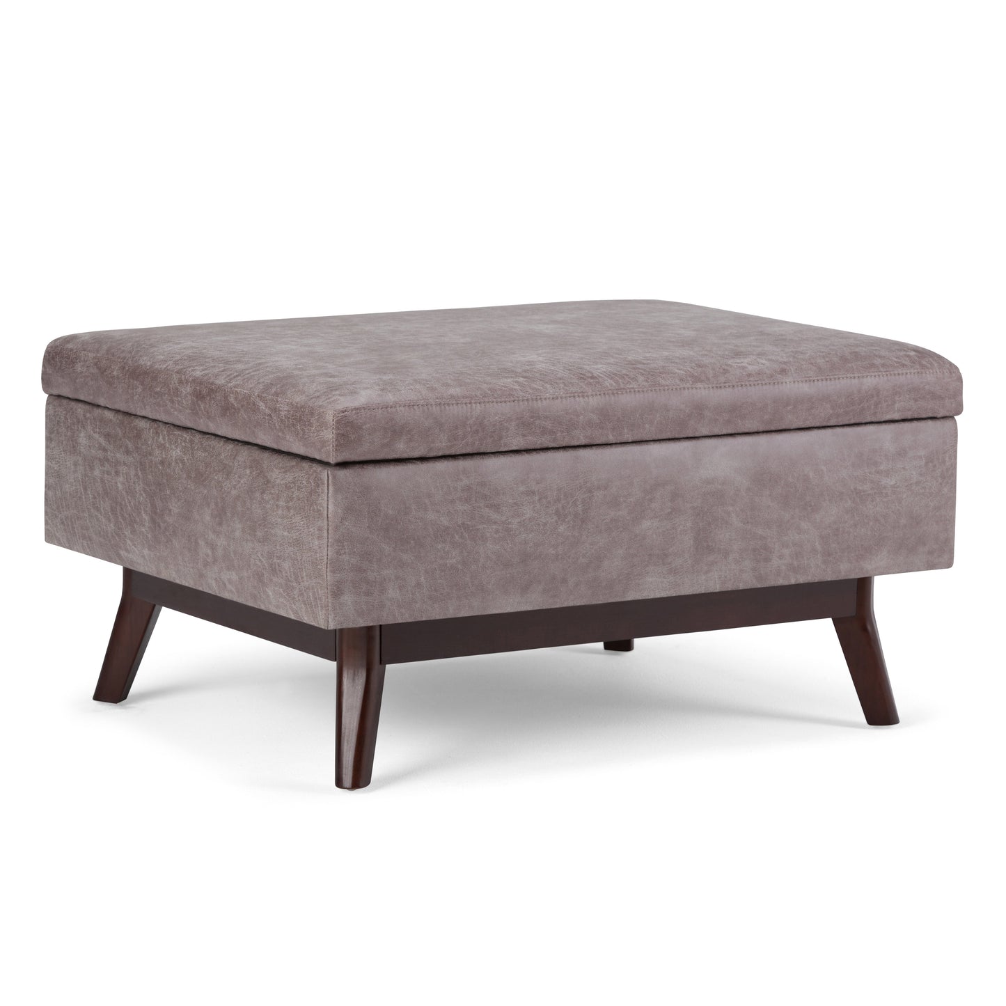 Owen 34 Inch Wide Coffee Table Storage Ottoman in Distressed