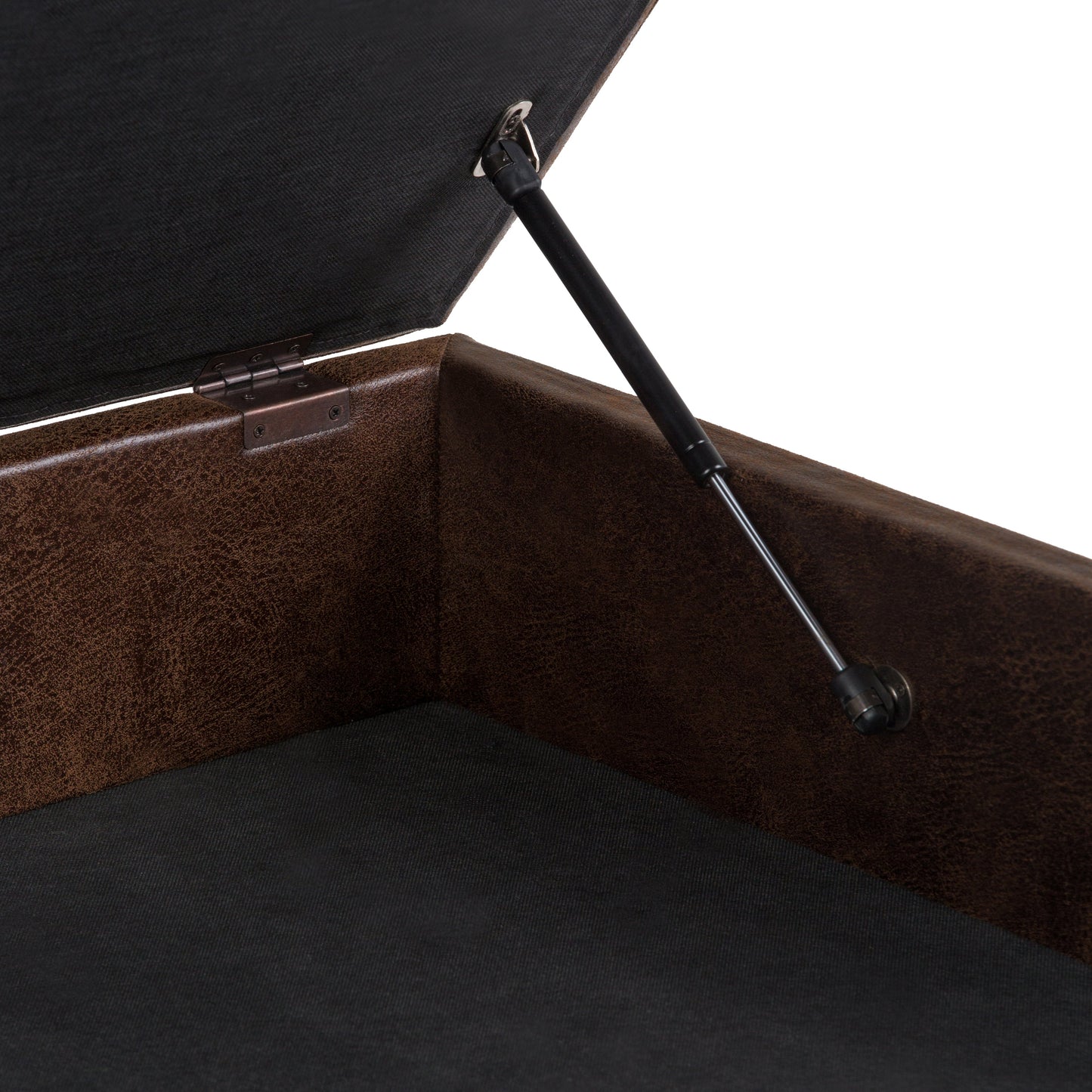 Owen 36 Inch Wide Square Coffee Table Storage Ottoman in Distressed Chestnut