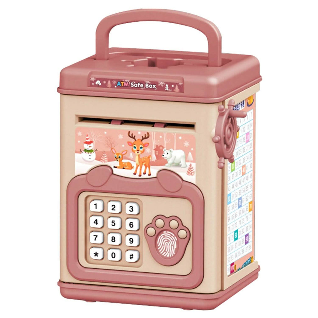 Tirelire Cochon Jouet Boîte à Économies pour Pièces et Billets avec Mot de Passe, Empreinte Digitale et Invite Vocale pour Enfants de 3 ans et Plus, Or