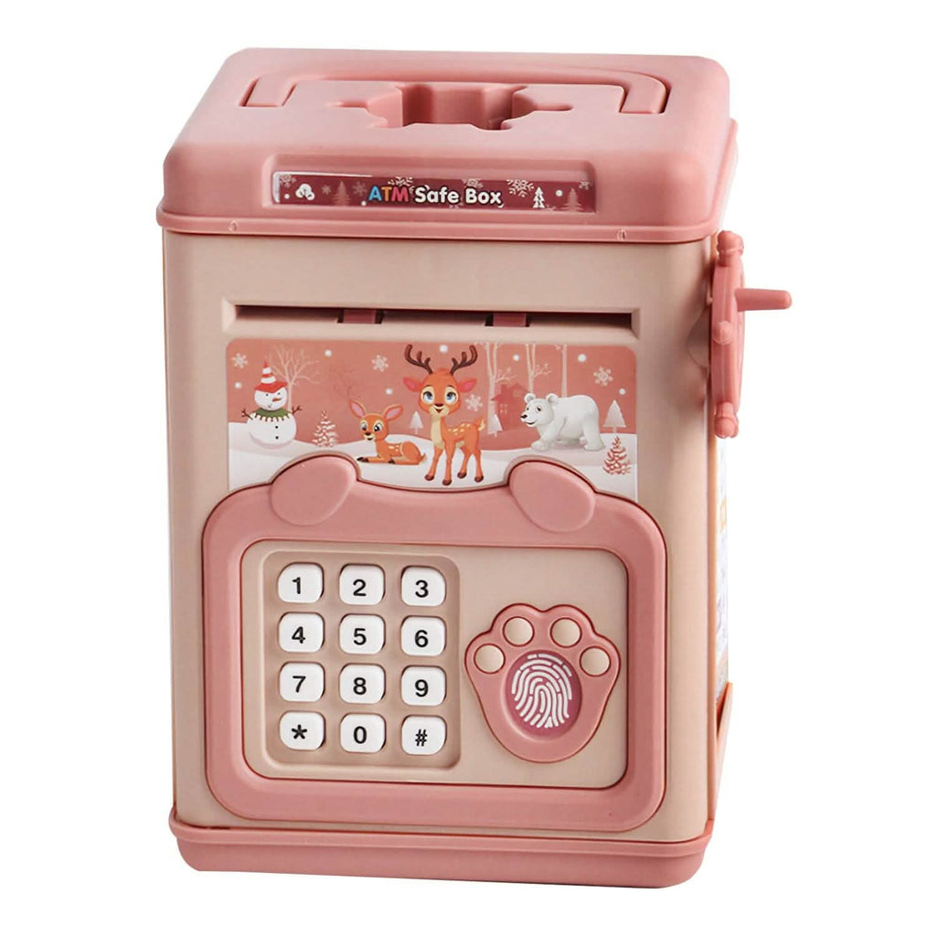 Tirelire Cochon Jouet Boîte à Économies pour Pièces et Billets avec Mot de Passe, Empreinte Digitale et Invite Vocale pour Enfants de 3 ans et Plus, Or
