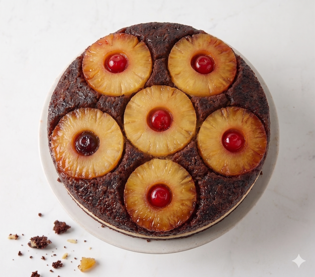 Andy Anand Sugar-Free Chocolate Pineapple Upside-Down Cake, 9-Inch, 2.6 lb – Keto & Diabetic-Friendly, Birthday & Celebration Gift Box
