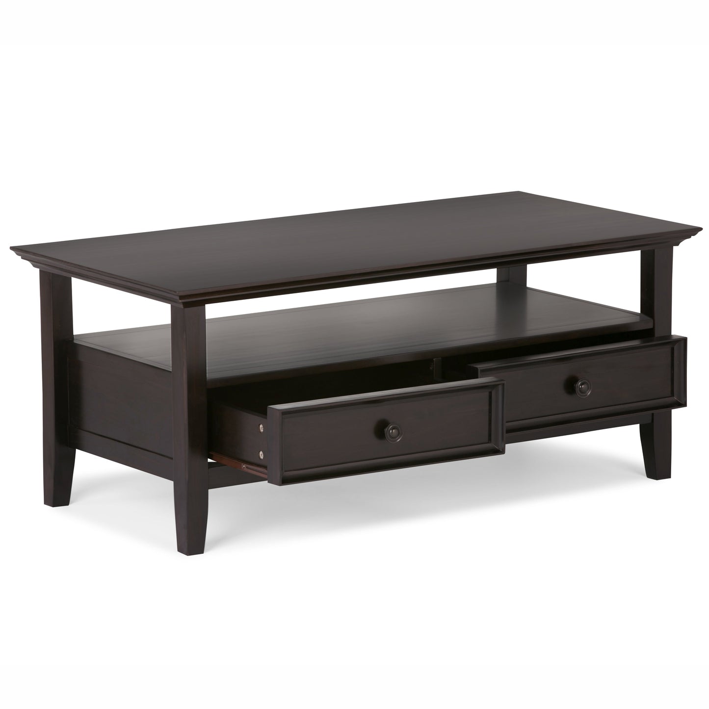 Amherst 44 Inch Wide Solid Wood Coffee Table in Hickory