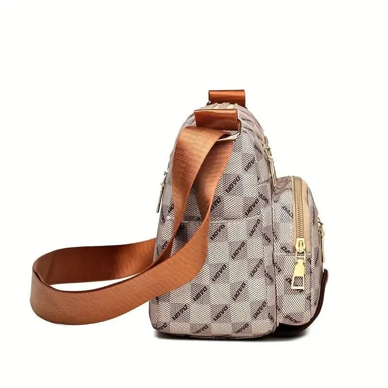 Sac bandoulière à carreaux, sac à main multipoches pour femme, sac à bandoulière en faux cuir clouté
