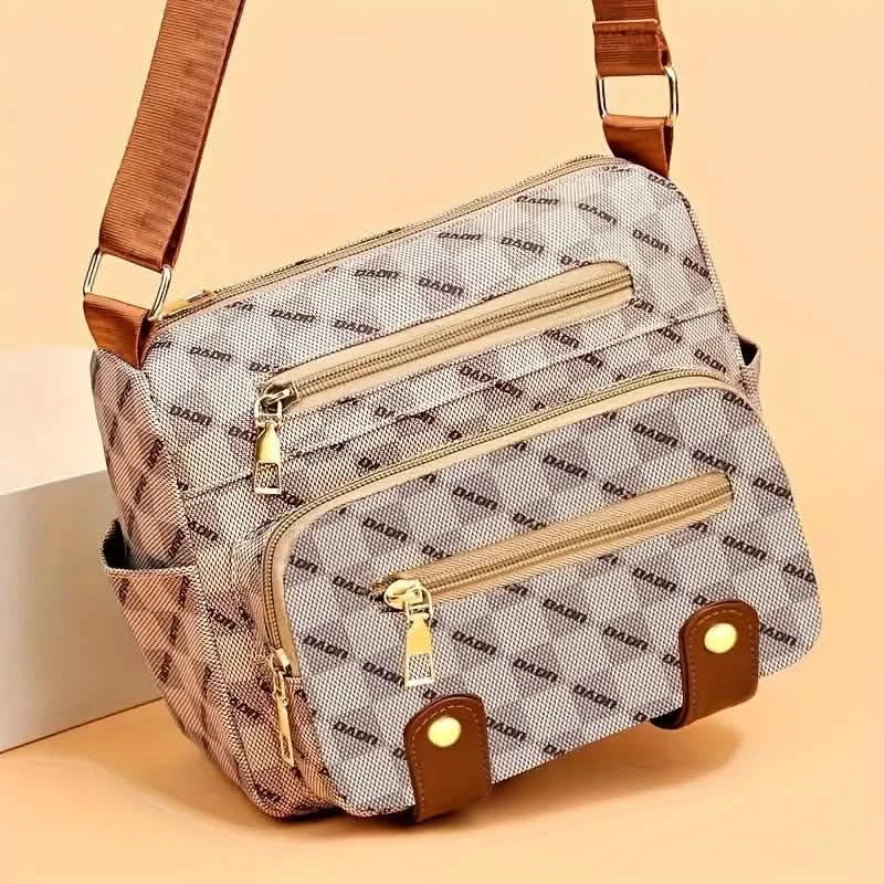 Sac bandoulière à carreaux, sac à main multipoches pour femme, sac à bandoulière en faux cuir clouté