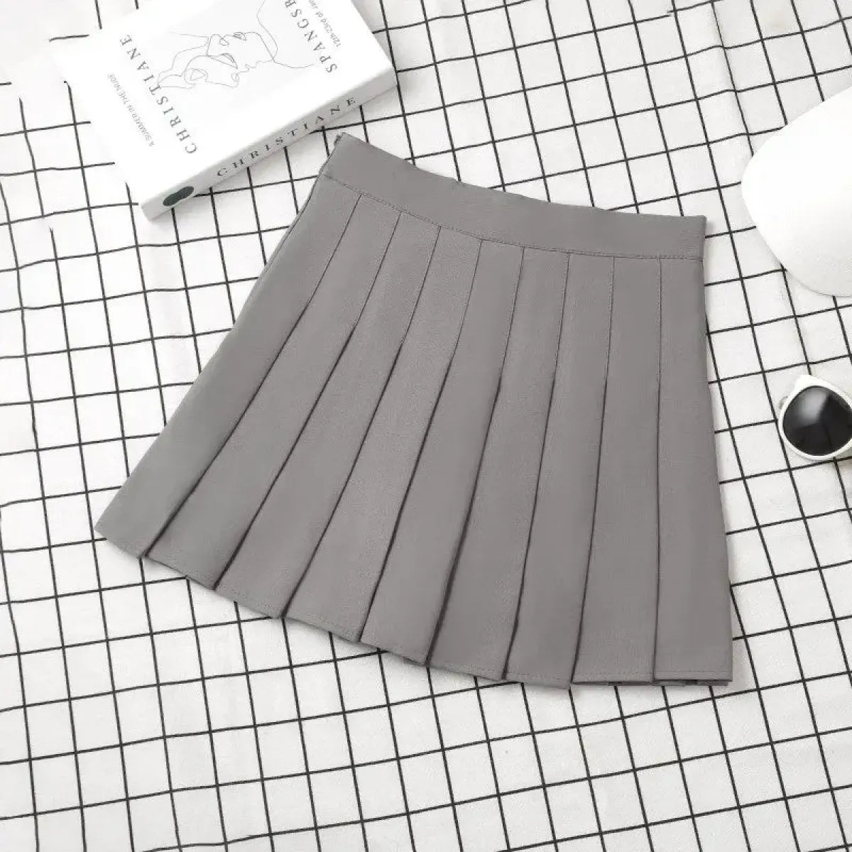 Harajuku Kawaii Fashion Korean Style Y2K Aesthetic Neutral Colors Pleated Tennis Skirt