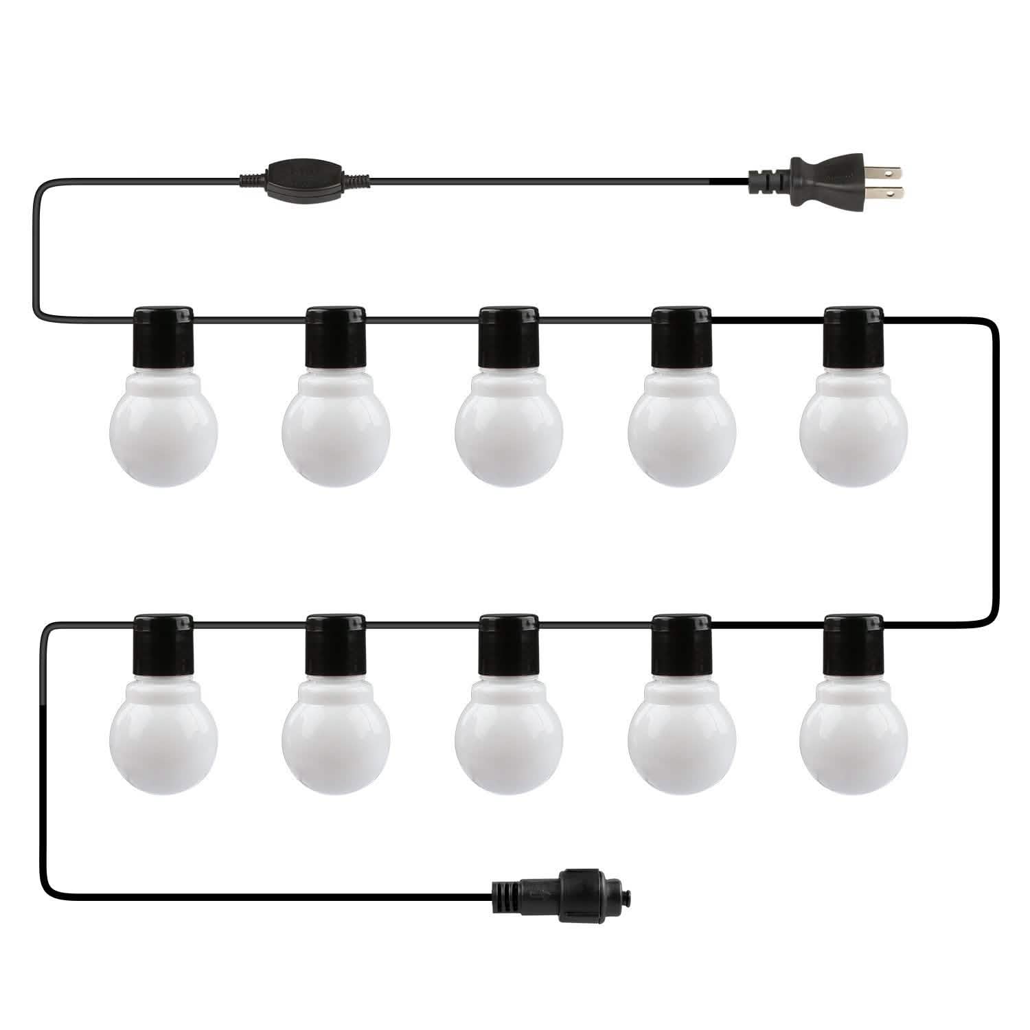Guirlande lumineuse globe à brancher avec ampoules LED blanc chaud