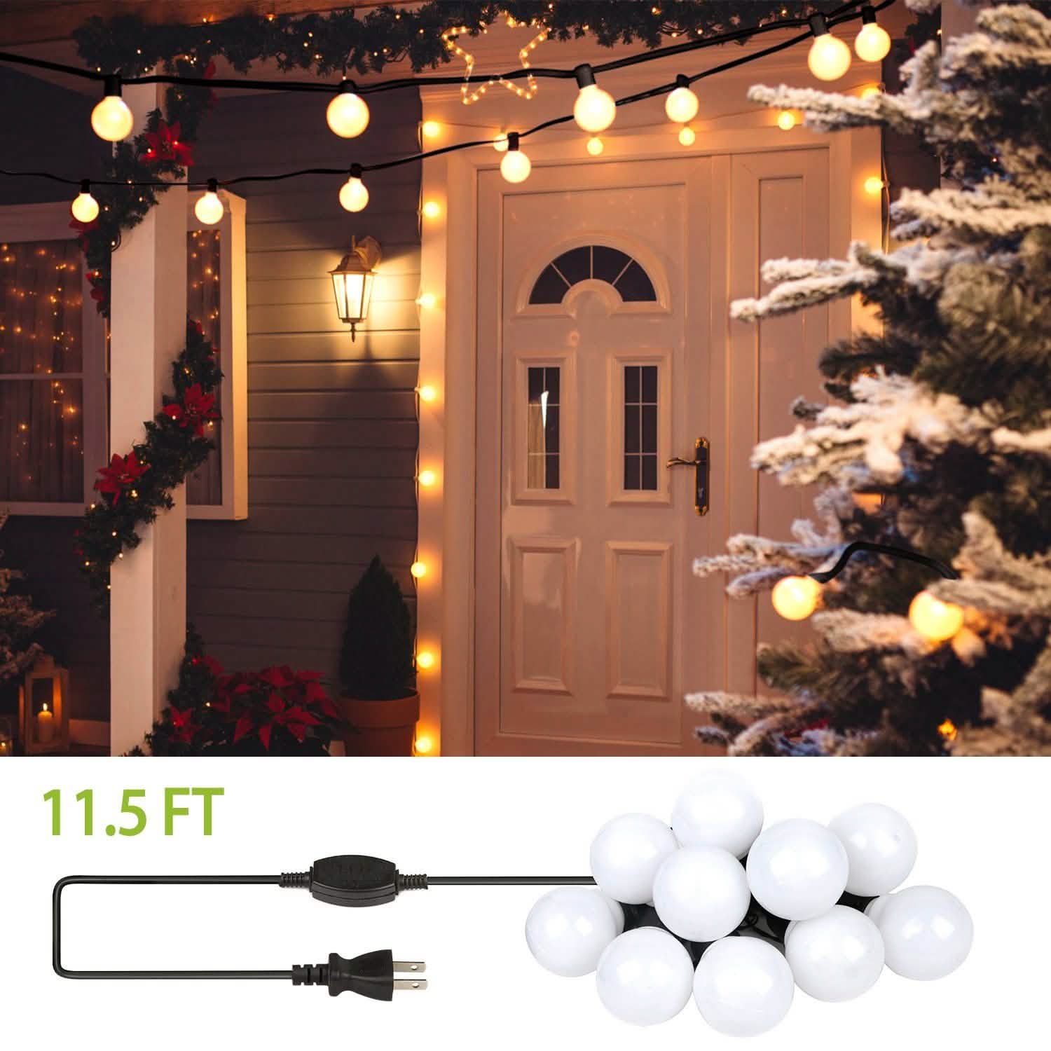 Guirlande lumineuse globe à brancher avec ampoules LED blanc chaud